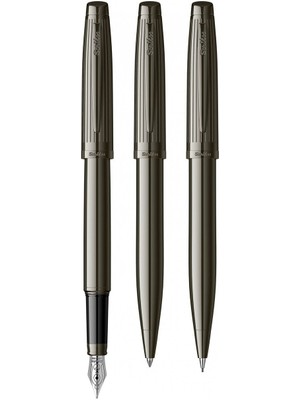 Scrikss & WizDesign 39 Dolmakalem + Tükenmezkalem + Versatil Üçlü Set Titanyum (Ömür Boyu Garantili - Lüks Kutulu - İsme Özel Tasarım)