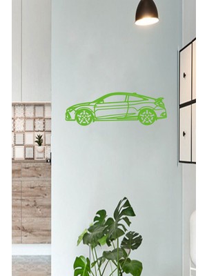 Yeşil Ahşap Lazer Kesim Araç Duvar Dekoru, Kendinden Yapışkanlı, 3mm