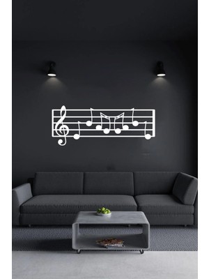 Ahşap Müzik Sembollü Duvar Süsü, Şık ve Dekoratif Ev Aksesuarı