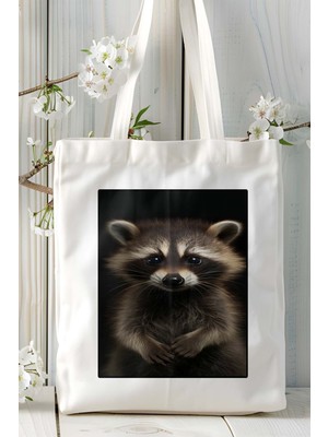 Rakun Baskılı Omuz Çanta Kişiye Özel Model 6