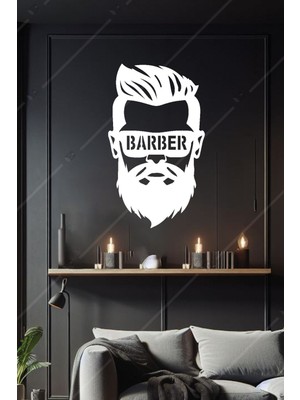 Beyaz Ahşap Duvar Dekoru, Berber ve Kuaför Salonları Için Şık Tasarım