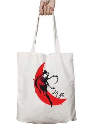 Red Sun Sailor Moon Iki Tarafı Kalıcı Baskılı Yıkanabilir Çanta