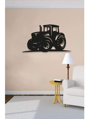 Siyah Ahşap Traktör Tablo, Lazer Kesim, 3mm Duvar Dekor, Kendinden Yapışkan