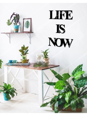 Şu Anki Anın Tadını Çıkar, Ilham Verici Duvar Yazısı, Şık Siyah Tasarım