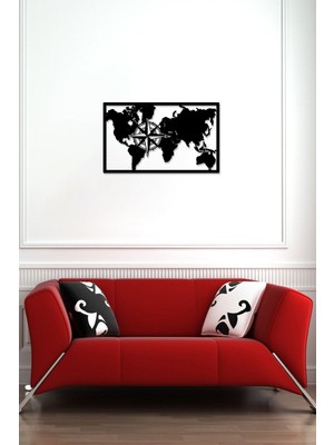 Ahşap Dünya Haritası Tablo, 3mm Mdf, Kendinden Yapışkanlı, Duvar Dekorasyonu