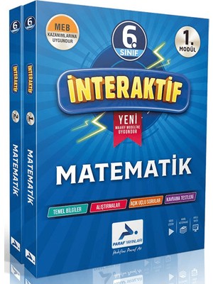 Paraf Yayınları 6. Sınıf İnteraktif Matematik Etkinli Çalışma Kitabı 2 Modülü
