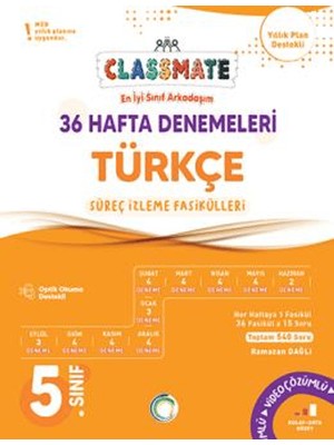 5. Sınıf Türkçe Classmate 36 Hafta Denemeleri