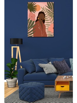 Renkli 30X40 Kadın Portre Tablo, Şık ve Zarif Dekoratif Sanat Eseri