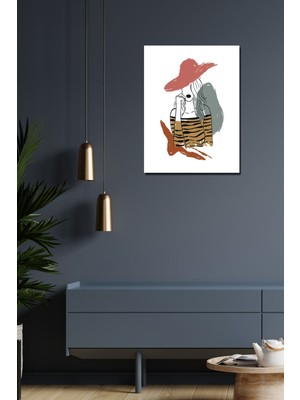 Renkli 30X40 Kadın Portre Tablo, Sanatsal Dekoratif Duvar Sanatı