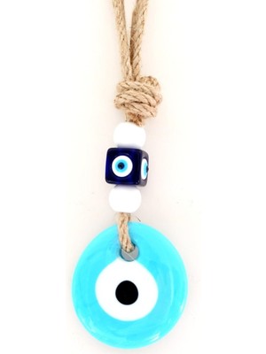 Bebek Odası Mavi Mini Nazar Boncuklu Duvar Süsü, Sevimli ve Şık Dekorasyon.