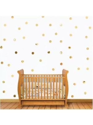 Altın Renkli Yuvarlak Pleksi Dekoratif Aynalar, 3X3CM, 100 Adet Set