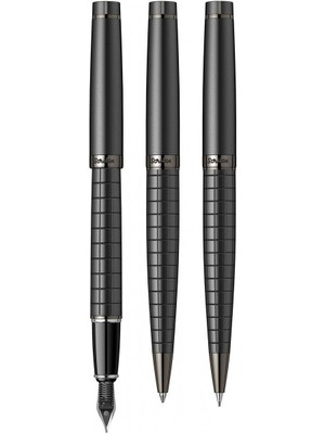 Scrikss & WizDesign 38 Dolmakalem + Tükenmezkalem + Versatil Üçlü Set Mat Siyah (Ömür Boyu Garantili - Lüks Kutulu - İsme Özel Tasarım)
