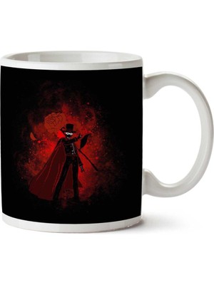 Sailor Moon Tuxedo Mask Rose Iki Tarafı Baskılı Kupa Bardak