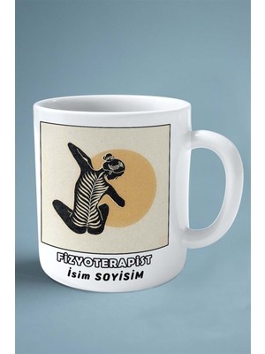 Fizyoterapist Fizyoterapi Meslek Baskılı Kupa Bardak Çift Taraflı Baskı Kişiye Özel Model 1
