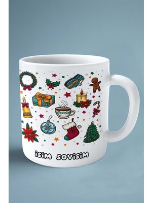 2024 Yılbaşı Noel Isimli Baskılı Kupa Bardak Kahve