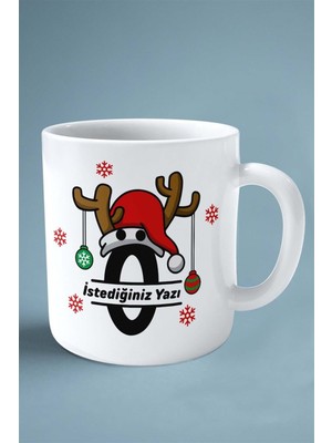 Ö Harfi Yeniyıl Hediye Noel Christmas Isimli Baskılı Kupa Bardak Çift Taraflı Kişiye Özel Model 18