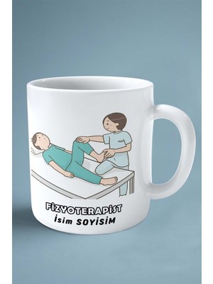 Fizyoterapist Fizyoterapi Meslek Baskılı Kupa Bardak Çift Taraflı Baskı Kişiye Özel Model 18