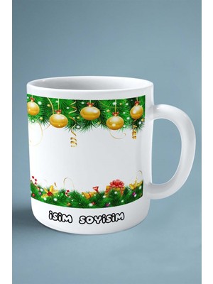 2024 Yılbaşı Noel Isimli Baskılı Kupa Bardak Model 1