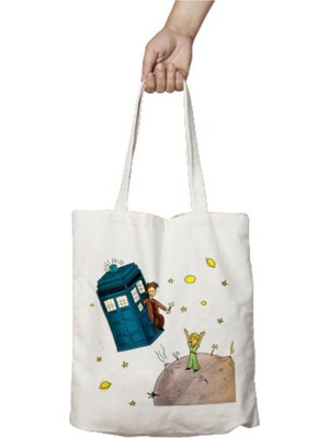 Doctor Who Küçük Prens Iki Tarafı Kalıcı Baskılı Yıkanabilir Bez Çanta Omuz Çantası