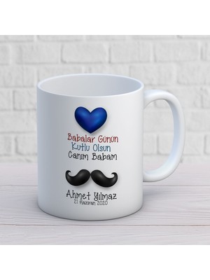Babalar Günü 20.tasarım Canım Babam Bıyık Kupa Bardak