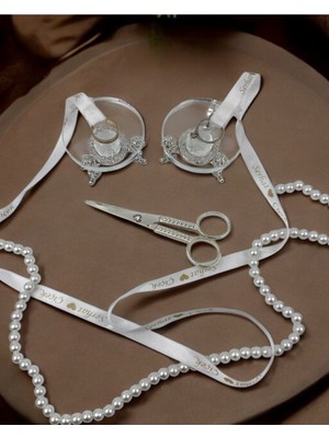 Şeffaf Cam Yüzük Yükseltici ve Söz Makası Seti, Şıklığınızı Tamamlar