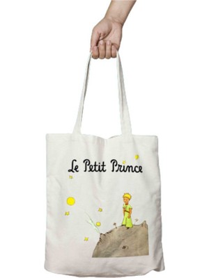 Le Petit Prince Küçük Prens Iki Tarafı Kalıcı Baskılı Yıkanabilir Bez Çanta Omuz Çantası