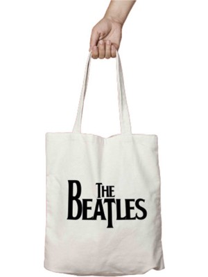 The Beatles Yazılı Iki Tarafı Kalıcı Baskılı Yıkanabilir Bez Çanta Omuz Çantası