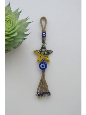 Sarı Deniz Yıldızı Nazar Boncuklu, Şık ve Enerjik Takı Parçası