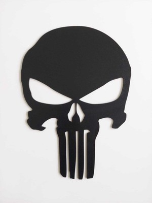 Şık Siyah Punışher Tablo 23X31 Cm, Lazer Kesim Tasarım