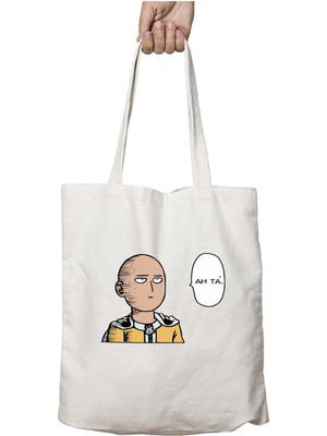 Saitama [one Punch Man] Iki Tarafı Kalıcı Baskılı Yıkanabilir Çanta