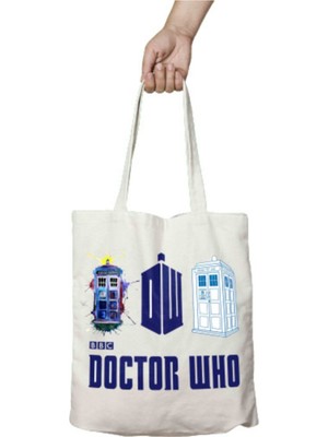 Bbc Doctor Who Iki Tarafı Kalıcı Baskılı Yıkanabilir Bez Çanta Omuz Çantası