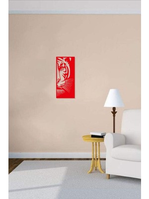 Ahşap Lazer Kesim Kırmızı Dekoratif Duvar Tablosu 65X30CM Kendinden Yapışkan