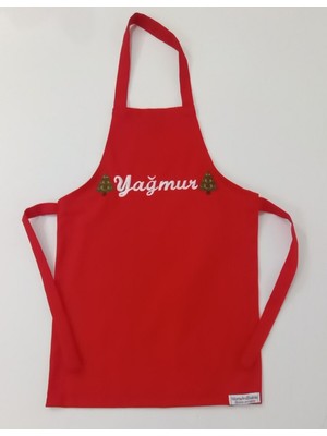 Yılbaşı Temalı Çocuk Mutfak ve Etkinlik Önlüğü, Isme Özel Nakış, 0-14 Yaş