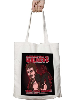 Crossbows Dont Kill Walkers Daryl The Walking Dead Iki Tarafı Kalıcı Baskılı Yıkanabilir Çanta