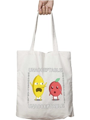 Lemongrab Angry Lemon Unacceptable Iki Taraf Kalıcı Yıkanabilir Okul Plaj Omuz Bez Çanta