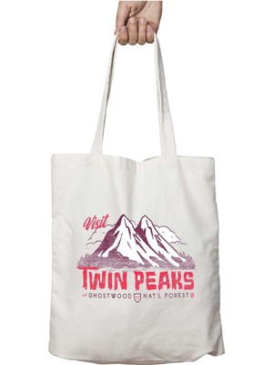 Visit Twin Peaks And Ghostwood National Forest Burgundy Iki Tarafı Kalıcı Baskılı Yıkanabilir Çanta