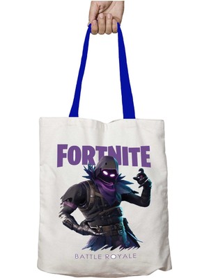 Mavi Kulplu Fort Nite Battle Royale Yıkanabilir Omuz Çanta