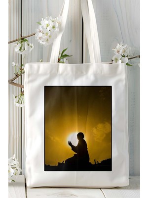 Dua Islamiyet Baskılı Bez Çanta Omuz Çantası Kişiye Özel Model 2