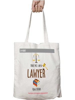 Kişiye Özel Lawter Avukat Iki Tarafı Kalıcı Baskılı Yıkanabilir Çanta