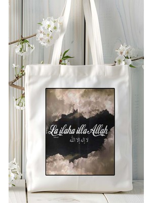 Lailaheillallah Islamiyet Baskılı Bez Çanta Omuz Çantası Kişiye Özel Model 13