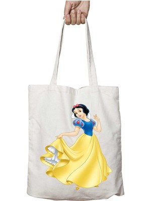 Snow-White-High-Quality-Png Iki Tarafı Kalıcı Baskılı Yıkanabilir Okul Plaj Omuz Bez Çantası