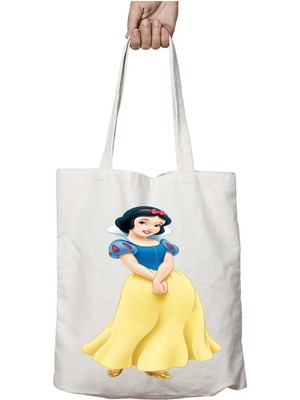 Snow-White-Png-Picture Iki Tarafı Kalıcı Baskılı Yıkanabilir Okul Plaj Omuz Bez Çantası
