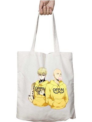 One Punch Man Iki Taraf Kalıcı Yıkanabilir Okul Plaj Omuz Bez Çanta