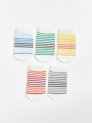 Lc Waikiki Yeni Sezon Cizgili Erkek Bebek Patik Corap 5'li - S53679Z1