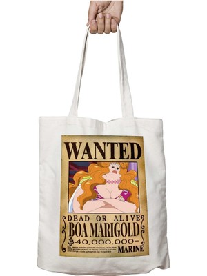 Wanted Boa Marigold Anime Iki Tarafı Kalıcı Baskılı Yıkanabilir Okul Plaj Omuz Bez Çantası