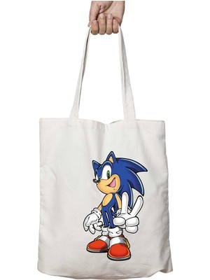 Art Hediye Sonic Karakter Iki Taraf Kalıcı Yıkanabilir Okul Plaj Omuz Bez Çanta