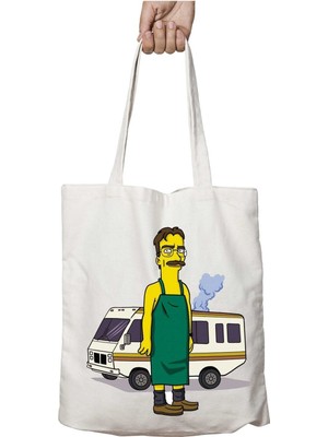 Breaking Bad Simpsons Iki Taraf Kalıcı Yıkanabilir Okul Plaj Omuz Bez Çanta