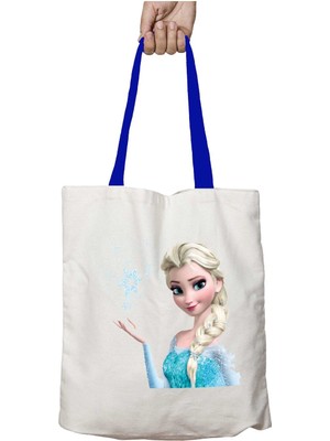 Art Hediye Mavi Kulplu Elsa Kristoff Frozen Yıkanabilir Omuz Çanta