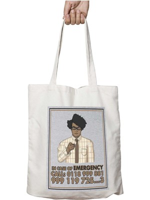 Emergency Call It Crowd Iki Tarafı Kalıcı Baskılı Yıkanabilir Çanta