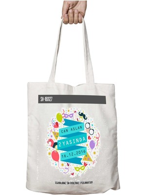 Kişiye Özel Doğum Günü Erkek Bebek Iki Tarafı Kalıcı Baskılı Yıkanabilir Çanta